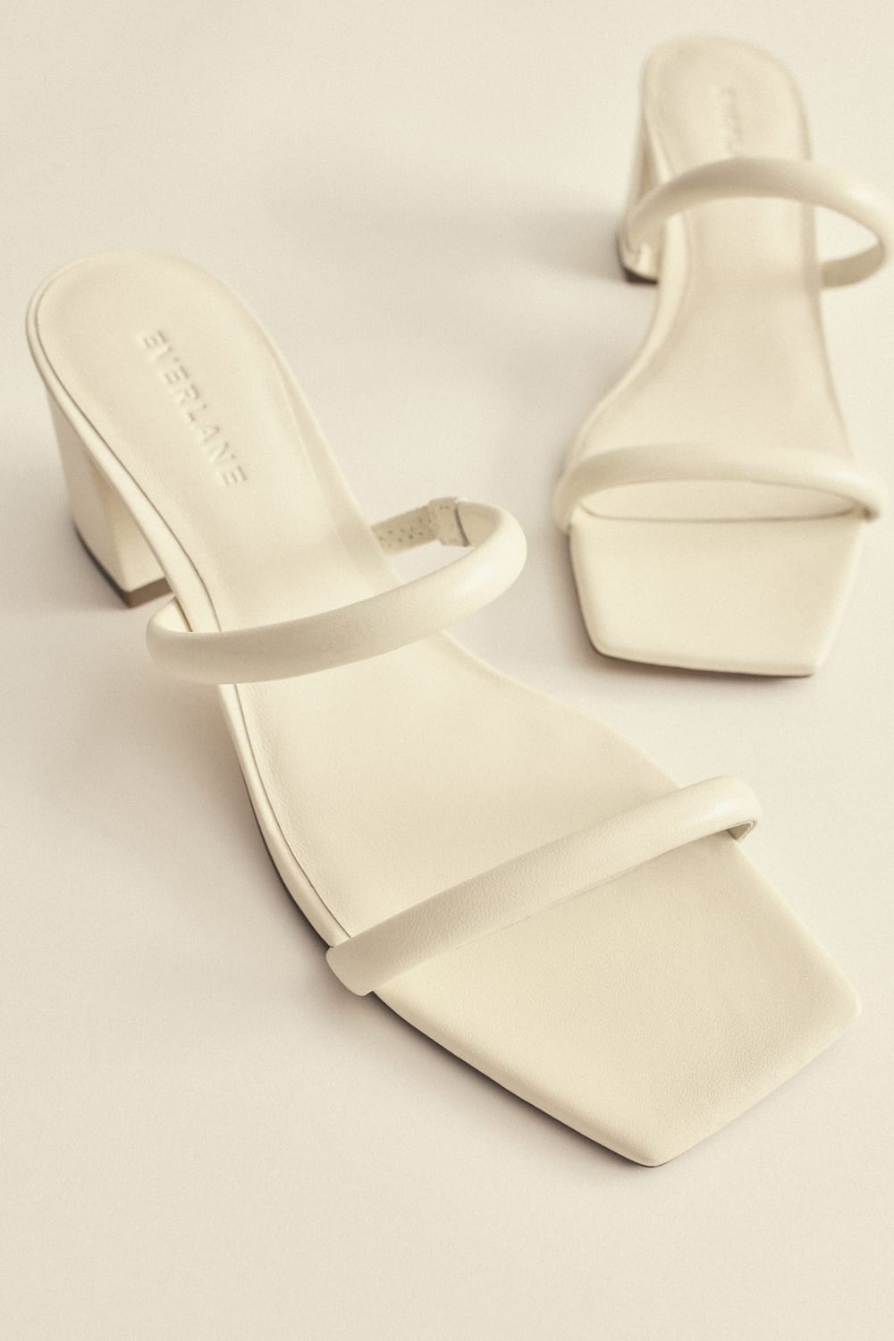 The Double Strap Heel in Canvas — detail view