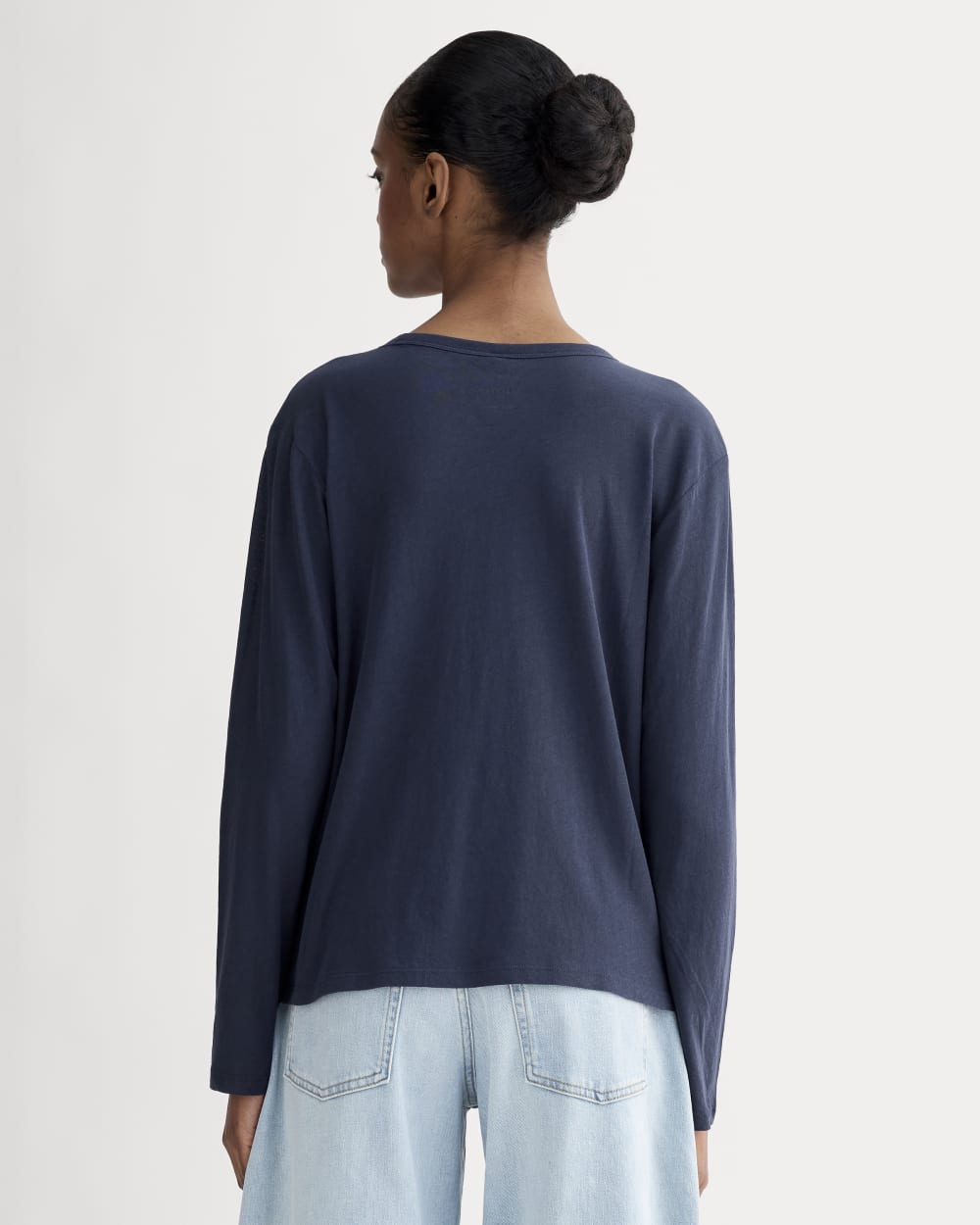 The Air Long-Sleeve Tee in Navy — detail view