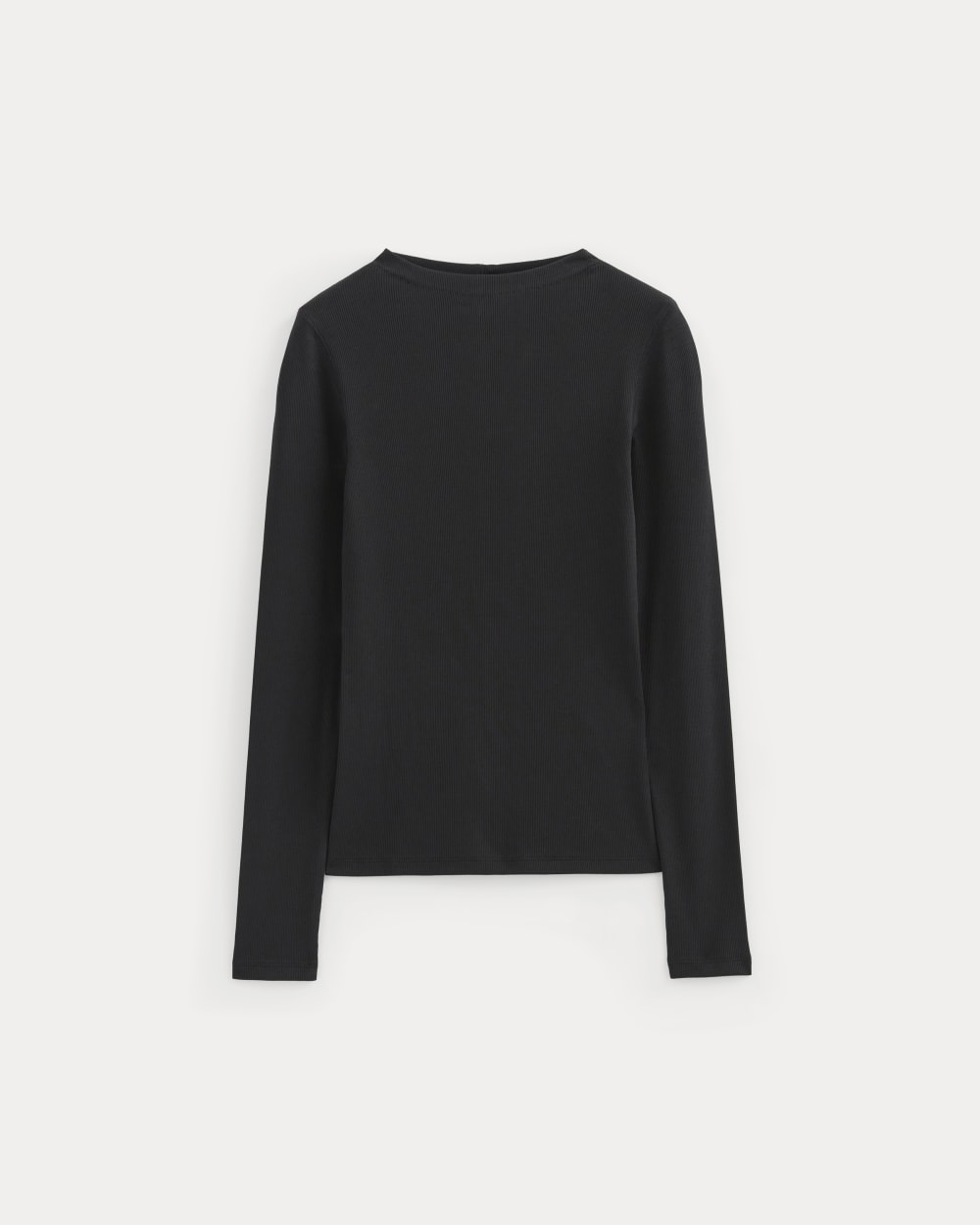 The Luxe Rib Funnel-Neck Tee in Black — alternate view