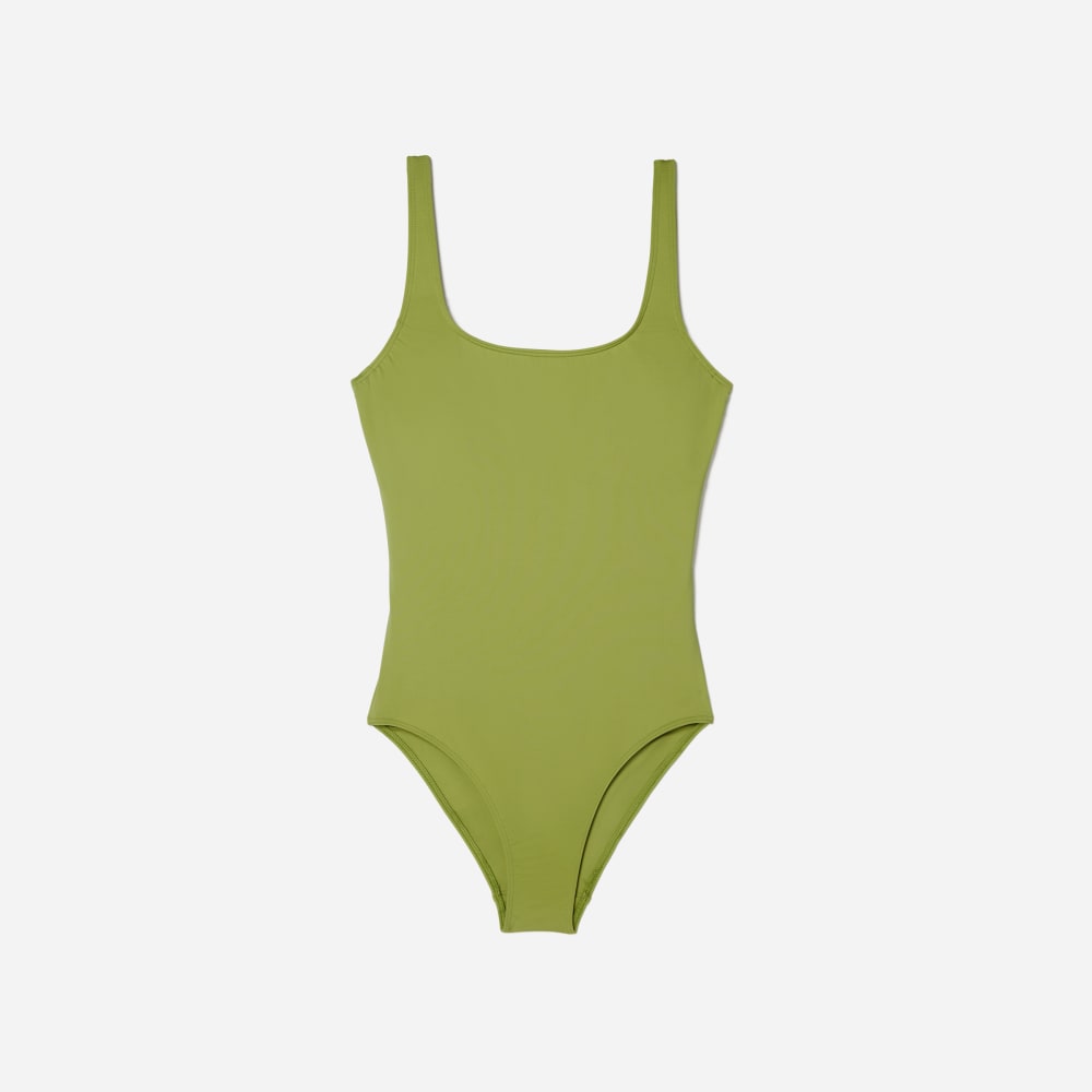 The Square-Neck One-Piece in Pepper — detail view