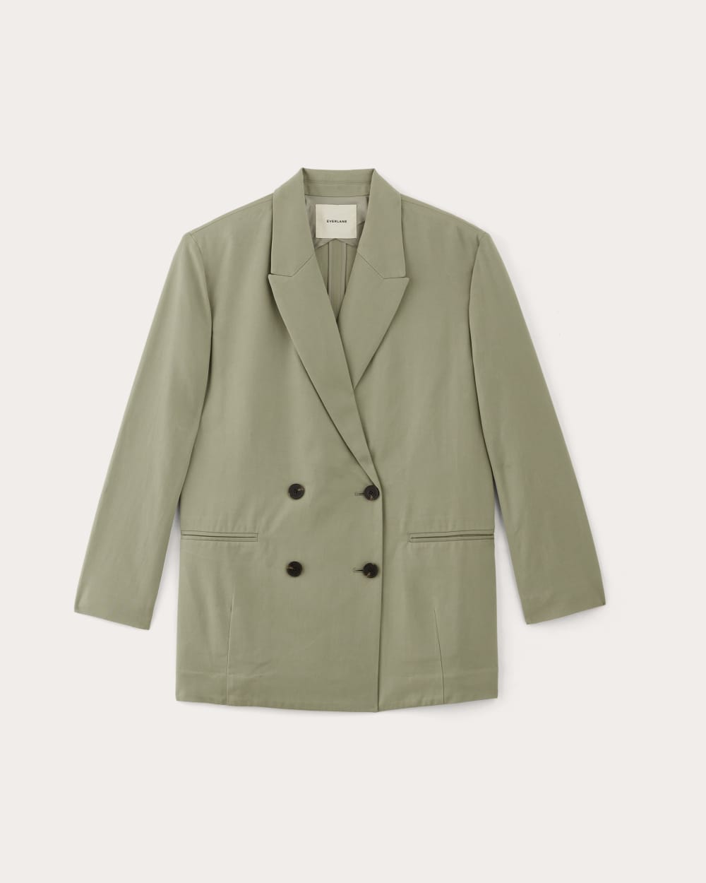 The Double-Breasted Blazer in Buttersmooth in Seagrass — alternate view