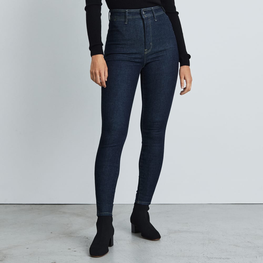 The Way-High® Clean Front Skinny Jean in Dark Indigo — front view