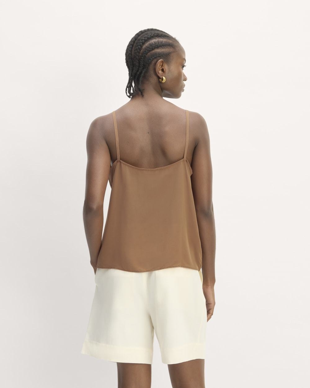 The Slip Cami in Carob Brown — detail view
