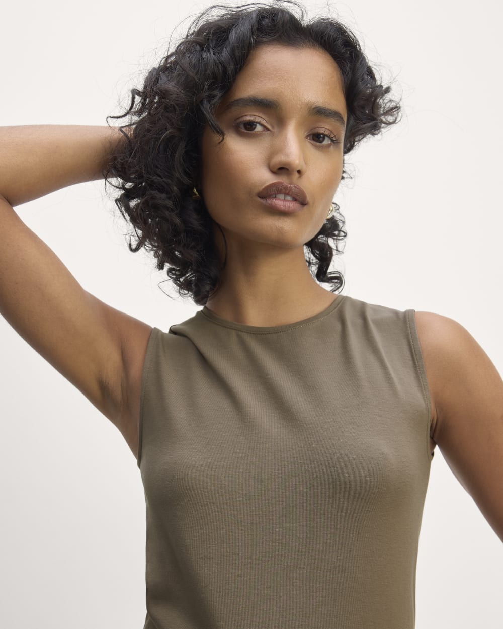 The Form Tank in Taupe — detail view