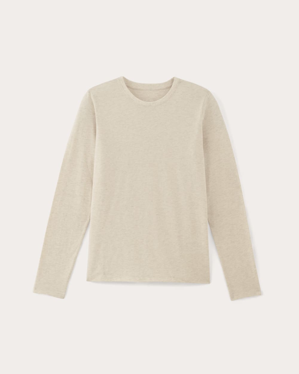 The Slim Long-Sleeve Crew in Essential Cotton in Heathered Oat — alternate view