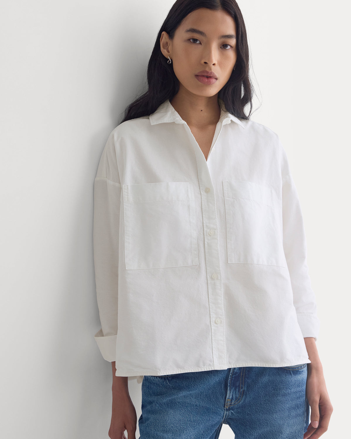 The Boxy Oxford in White — front view