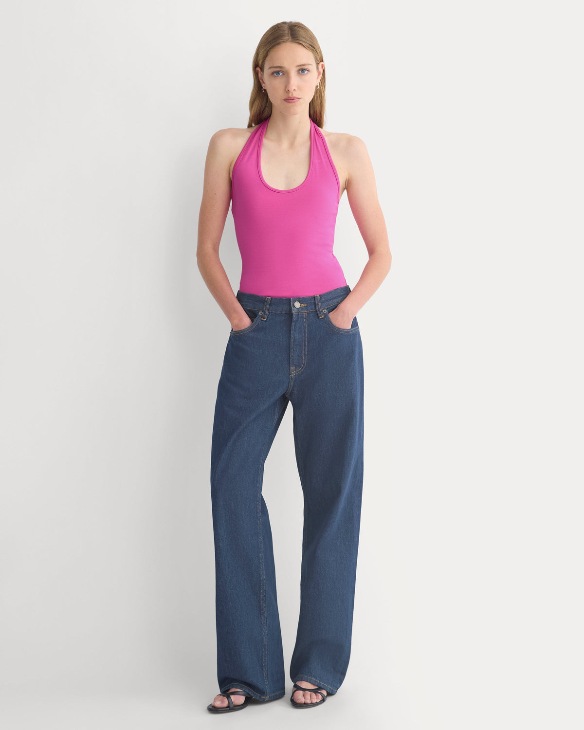 Halter Tank in Rose Violet — detail view