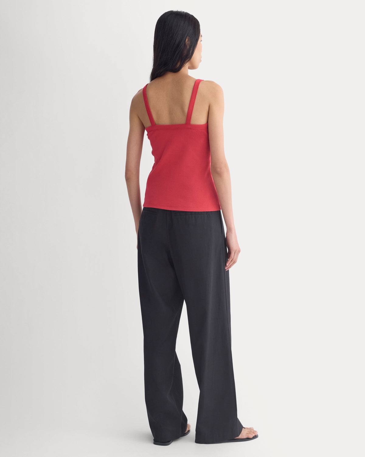 RetroSoft U-Neck Tank in Vintage Red — detail view