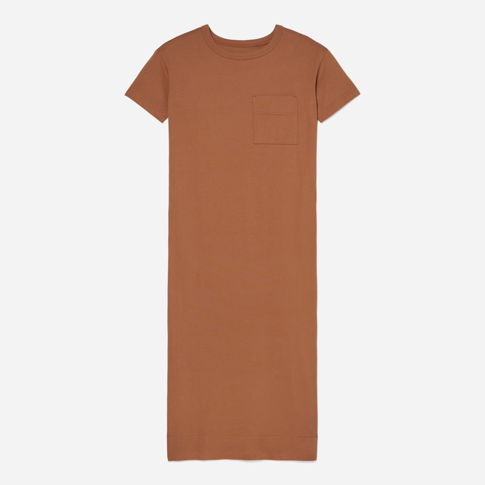 The Organic Weekend Maxi Dress in Tawny Brown — front view