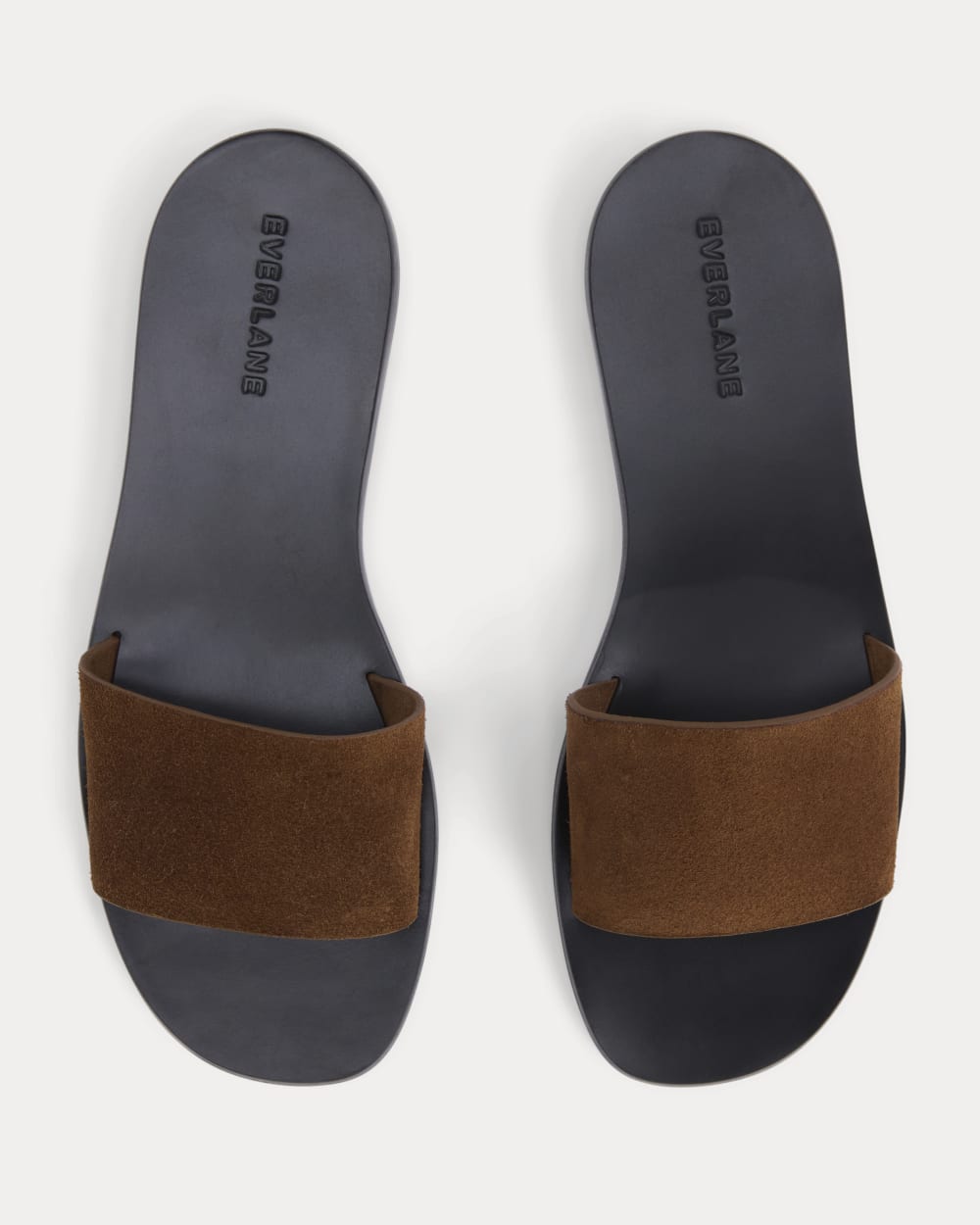Suede Slide Sandal in Russet Suede — detail view
