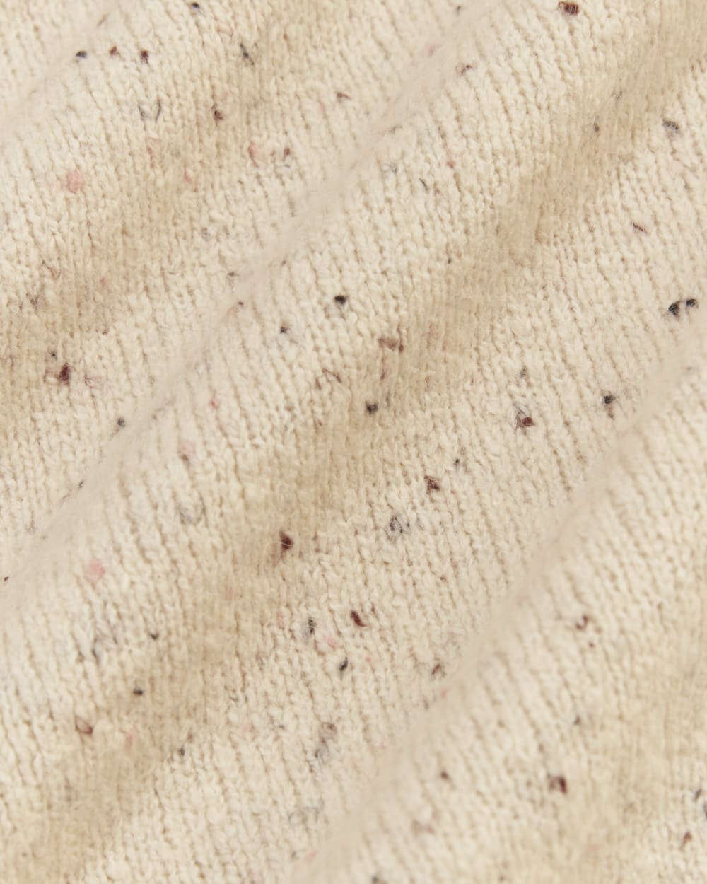 The Mockneck Sweater in Plush Cotton in Cream Confetti — detail view
