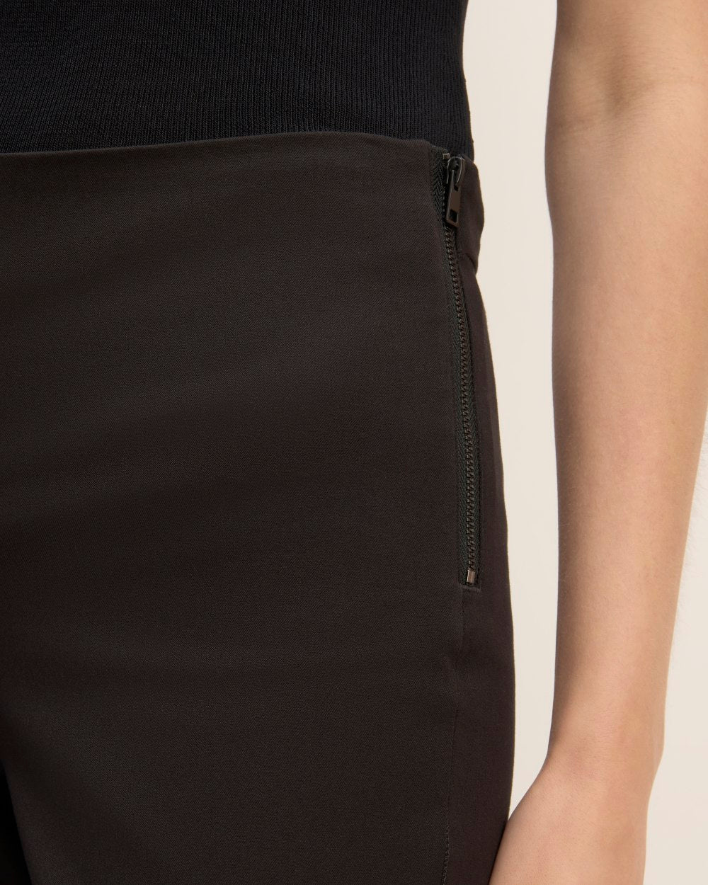 The Bi-Stretch Work Pant in Black — detail view