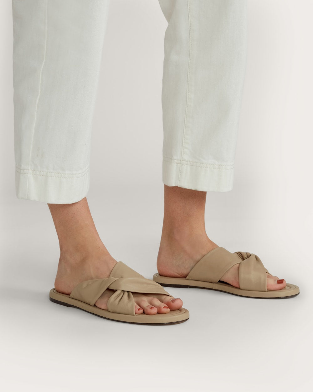 The Day Twist Sandal in Warm Khaki — alternate view