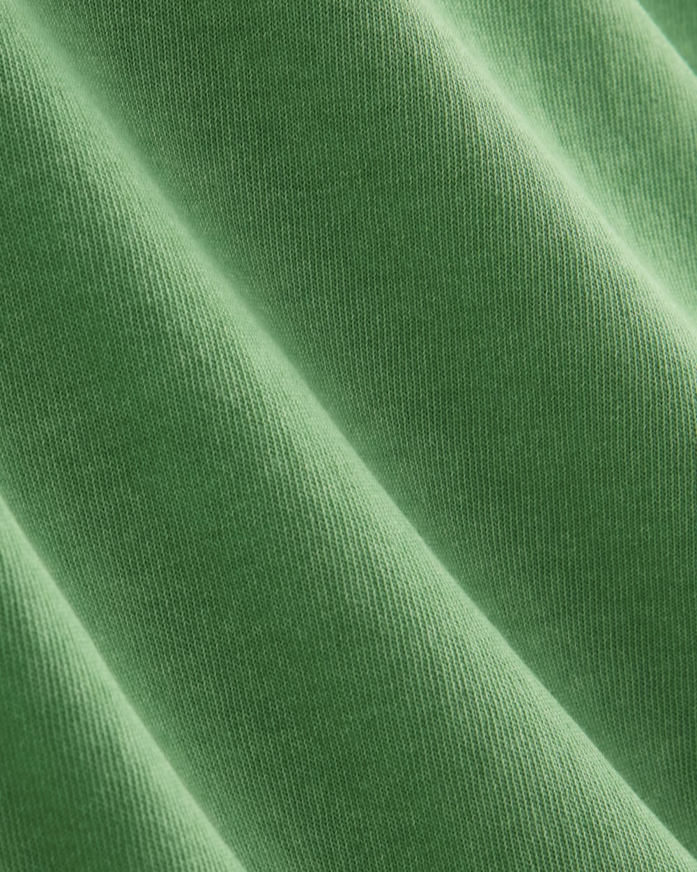 The Off-Duty Long-Sleeve Tee in Green Garment Dye — detail view