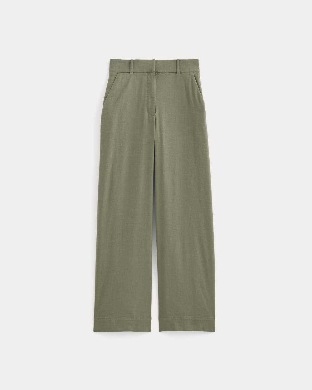 The Wide-Leg Pant in Stretch Linen in Lichen Green — alternate view