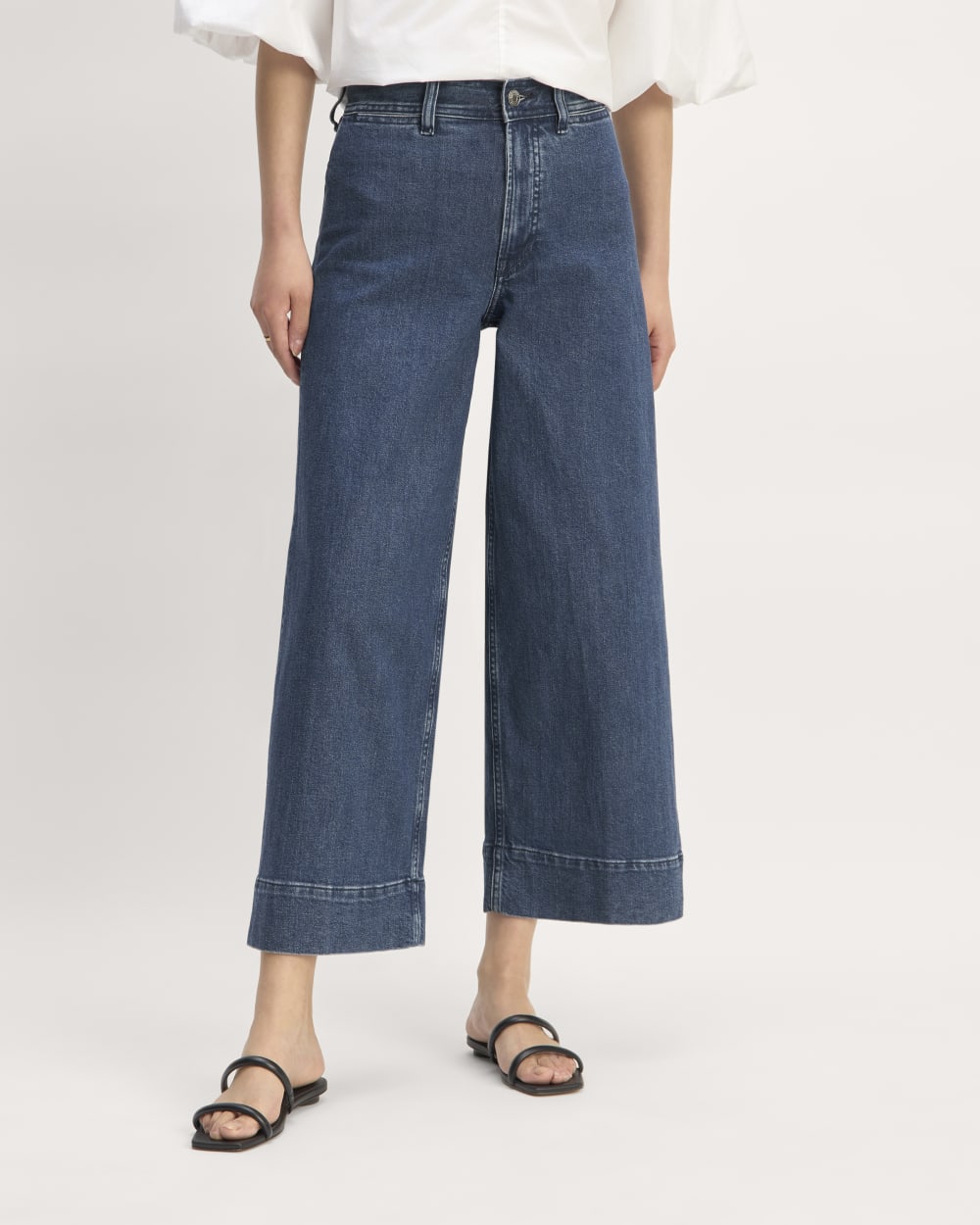The Mariner Cropped Jean in Ocean Blue — detail view
