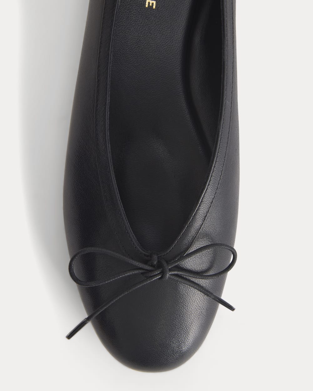 Made in Italy Ballet Flat in Black Leather — detail view
