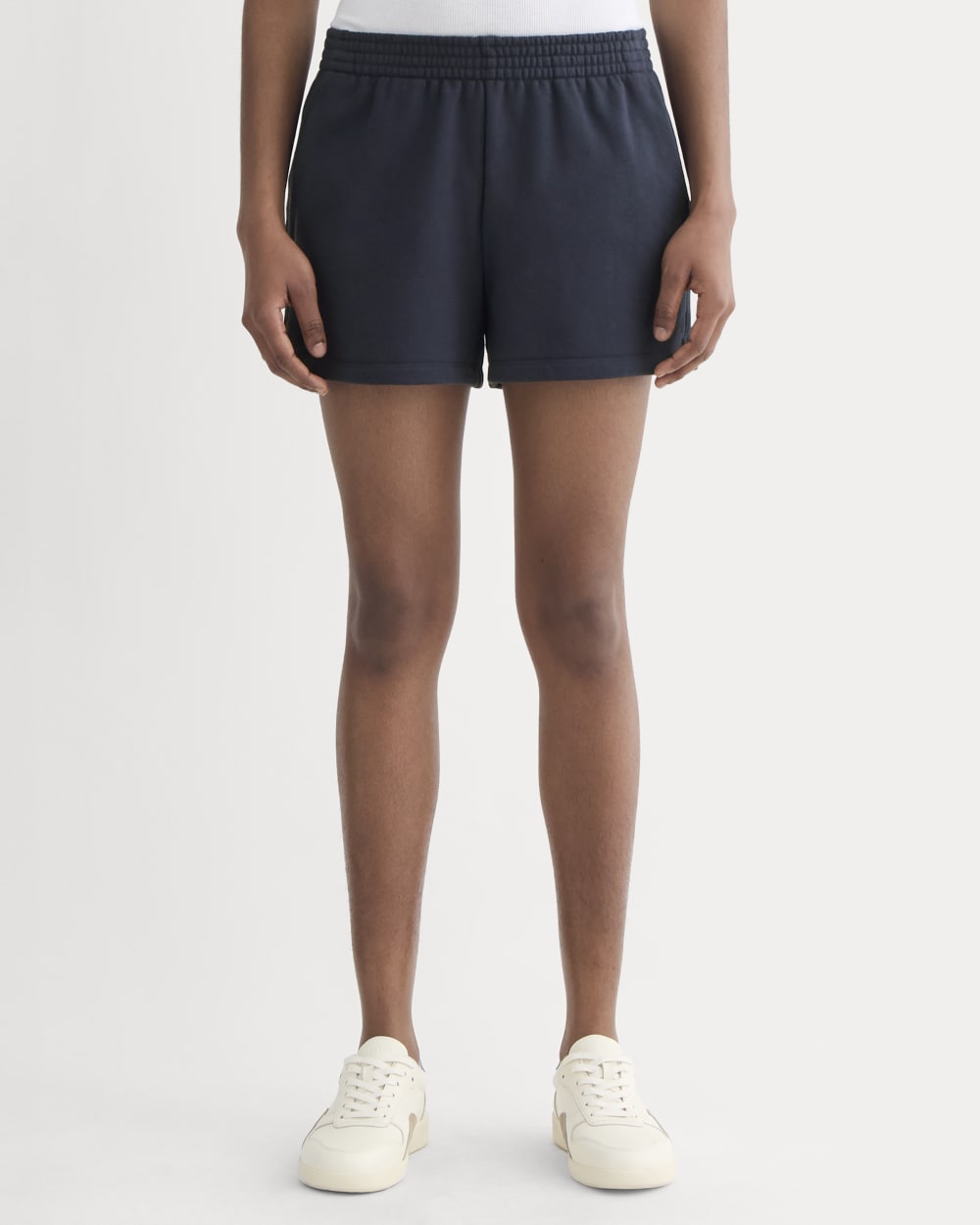 The Off Duty French Terry Short in Navy — detail view