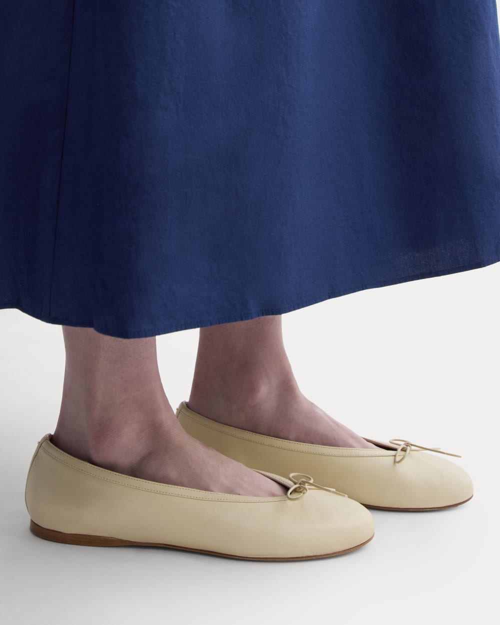 Made in Italy Ballet Flat in Crema — detail view