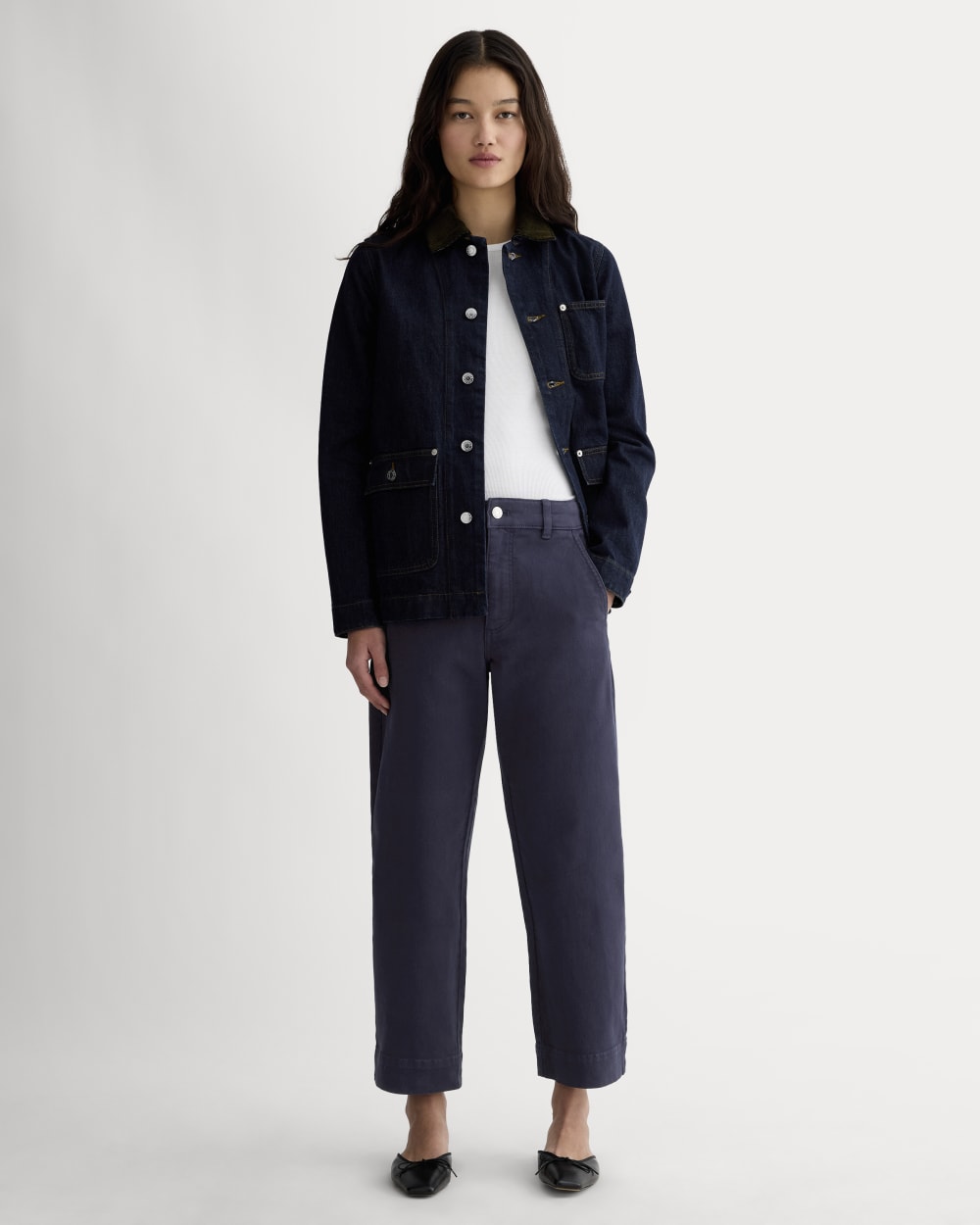 The Utility Straight-Leg Pant in Navy — front view