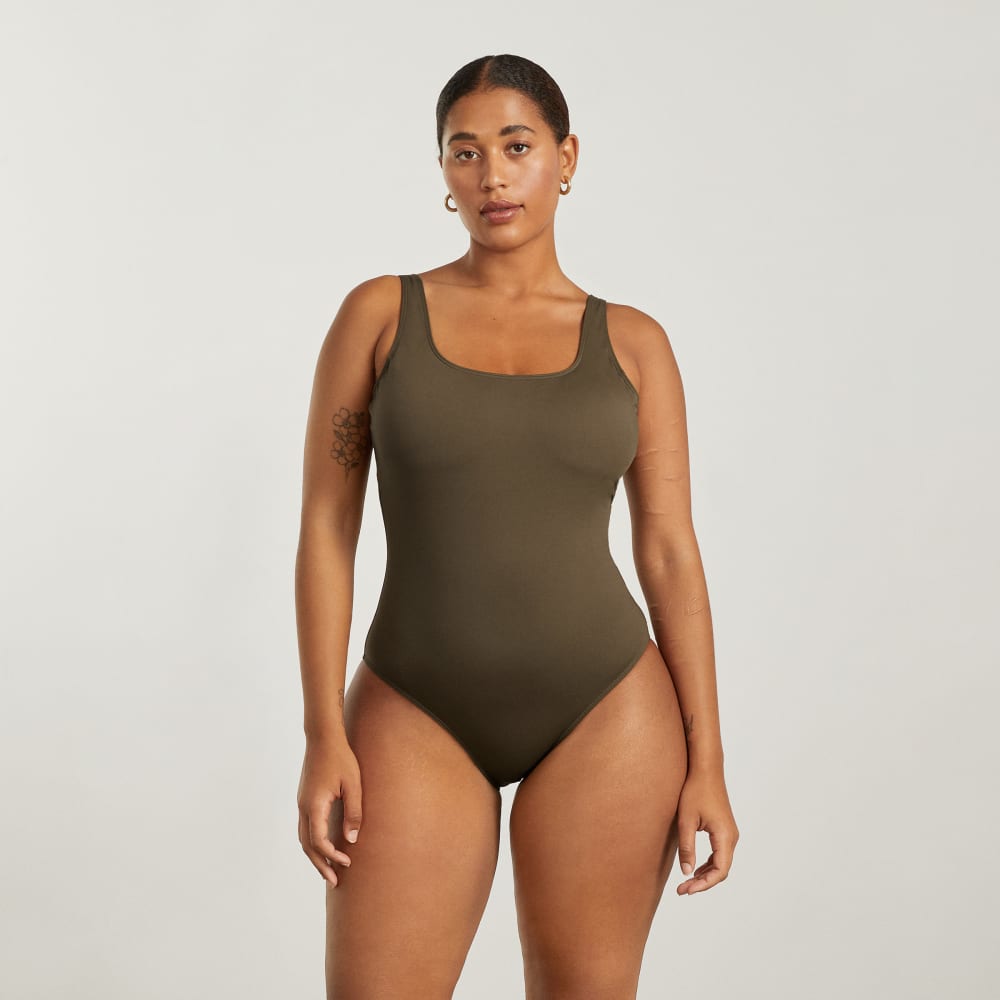 The Square-Neck One-Piece in Beech — front view
