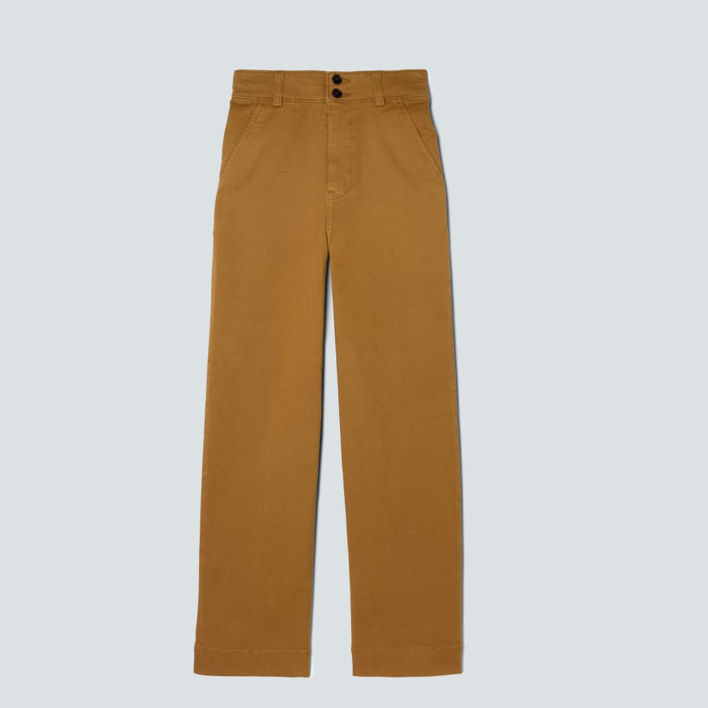 The Organic Wide-Leg Pant in Tapenade — alternate view