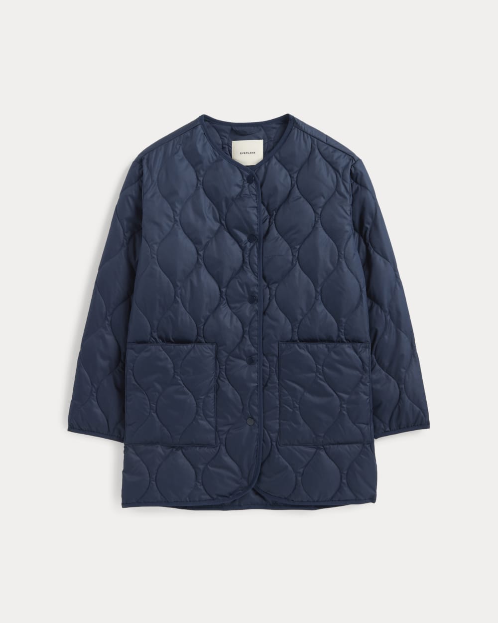 The Quilted Liner in Navy — alternate view