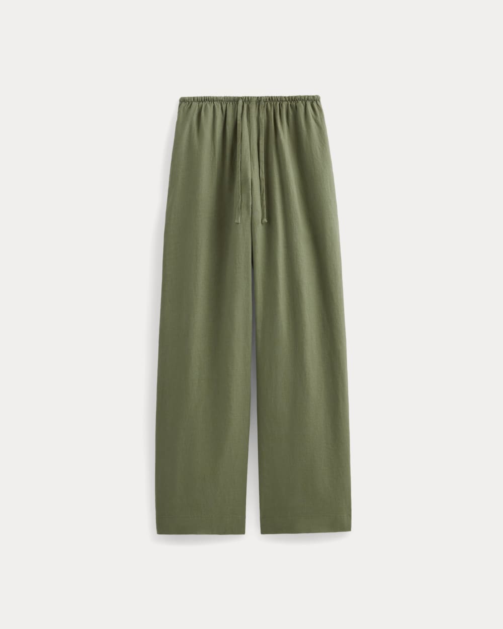 The Drawstring Pant in Linen in Lichen Green — alternate view