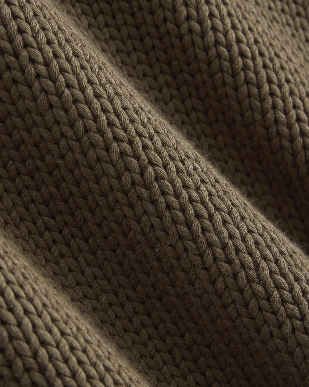 Oversized Cocoon Crew in Elevated Cotton in Beech — detail view