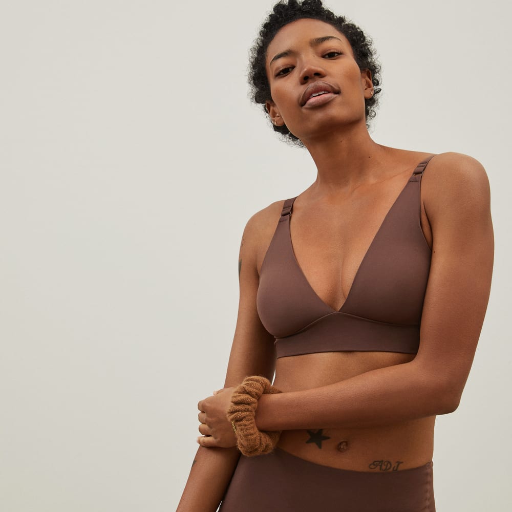 The Invisible Bra in Dark Tan — front view