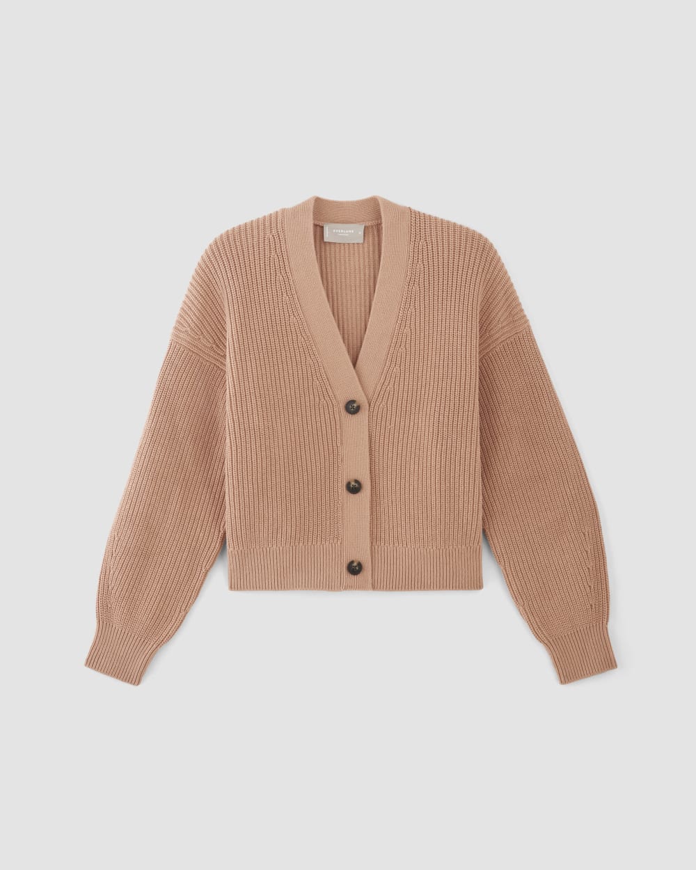 The Boxy Cardigan in Everyday Cotton in Blush Pink — alternate view