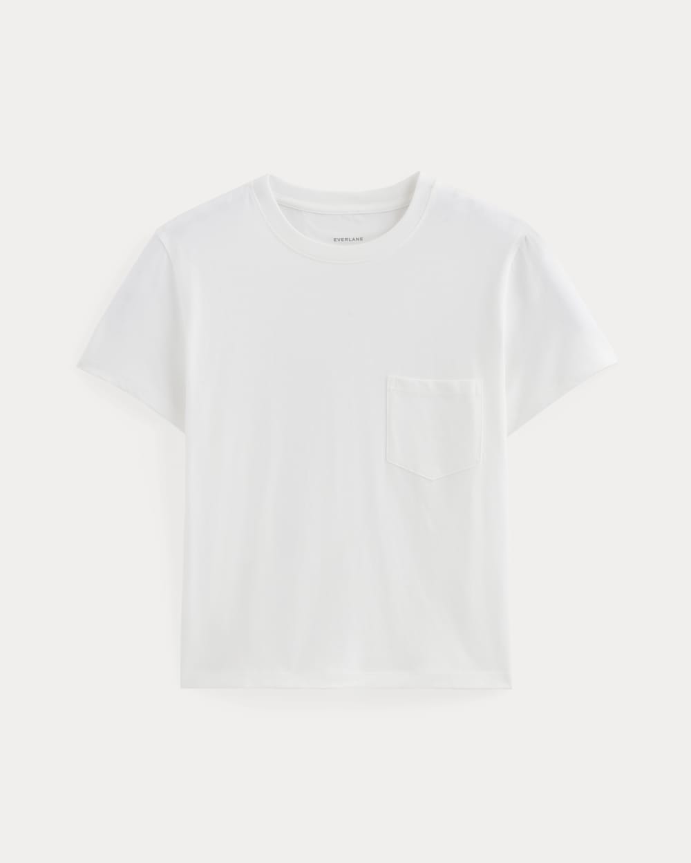 The Box-Cut Tee in Essential Cotton in White — alternate view