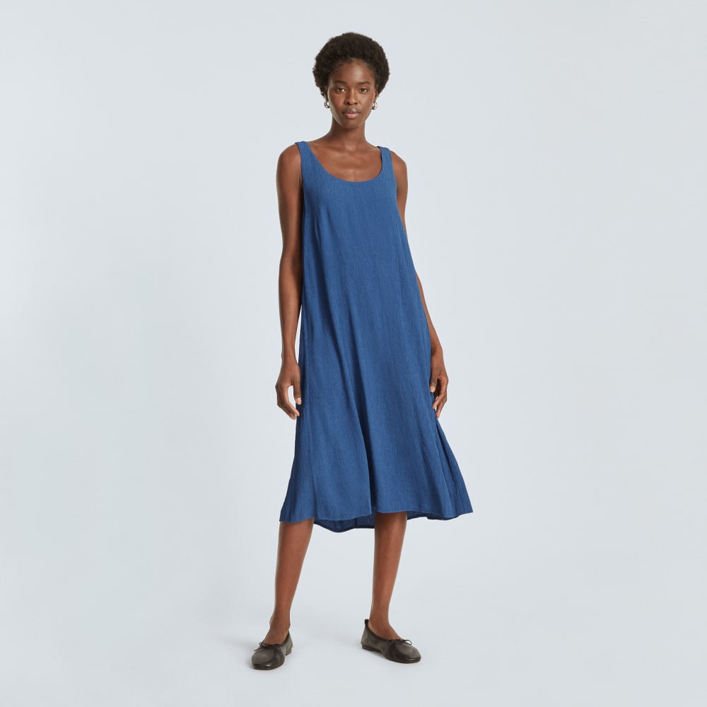 The Naia™ Ripple Tank Dress in Deep Blue — alternate view