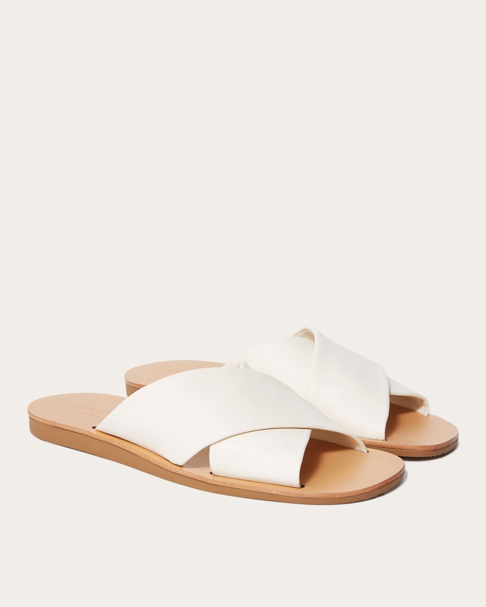 The Day Crossover Sandal in Cream — alternate view