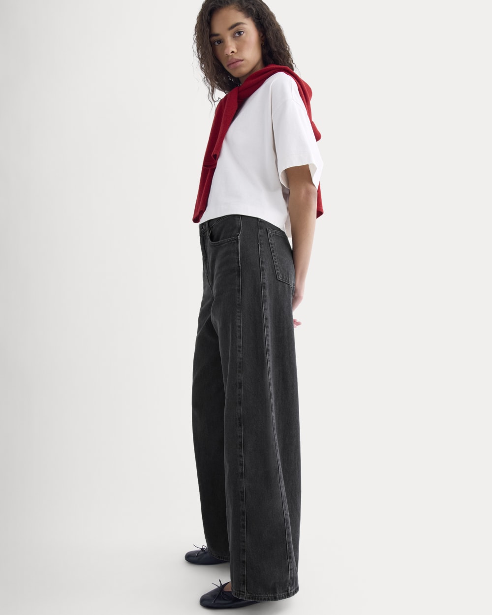 Paneled Wide-Leg Jean in Twilight — detail view