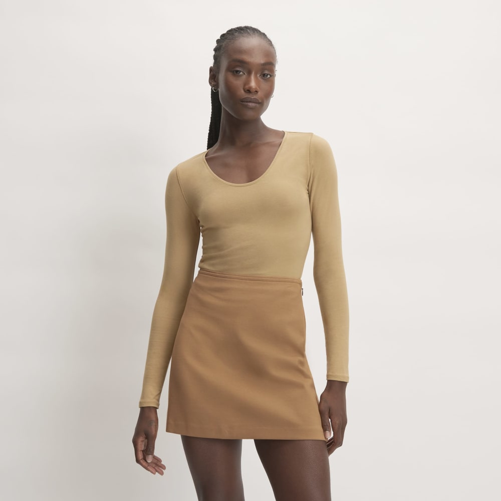The Supima® Form Ballet Neck Tee in Tiger's Eye — front view