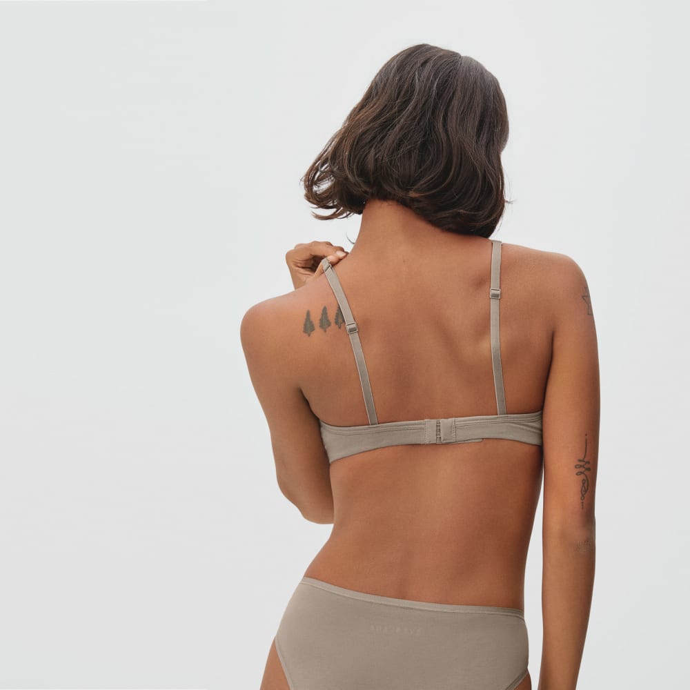 The Cotton Bralette in Burnt Sugar — detail view