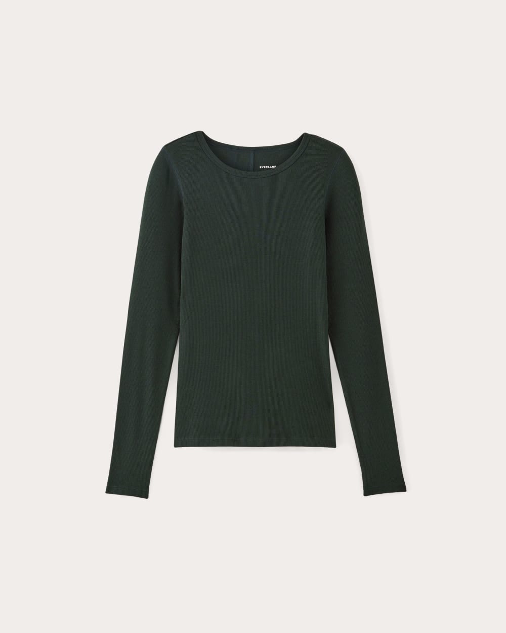 The Luxe Rib Long-Sleeve Crew in Scarab — alternate view