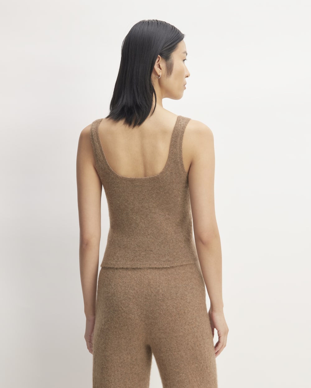 The Cozy-Stretch Tank in Heathered Toasted Coconut — detail view