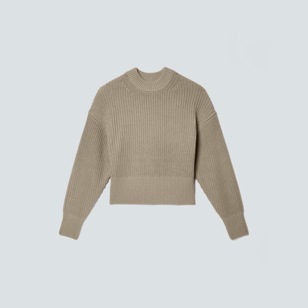 The Texture Cotton Crew in Trench Coat Khaki — alternate view