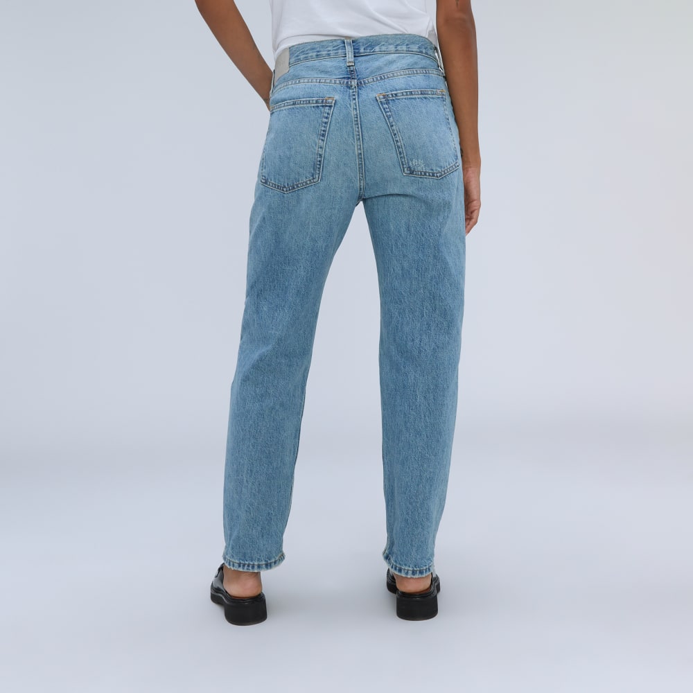 The Rigid Slouch Jean in Broken-In Blue — detail view