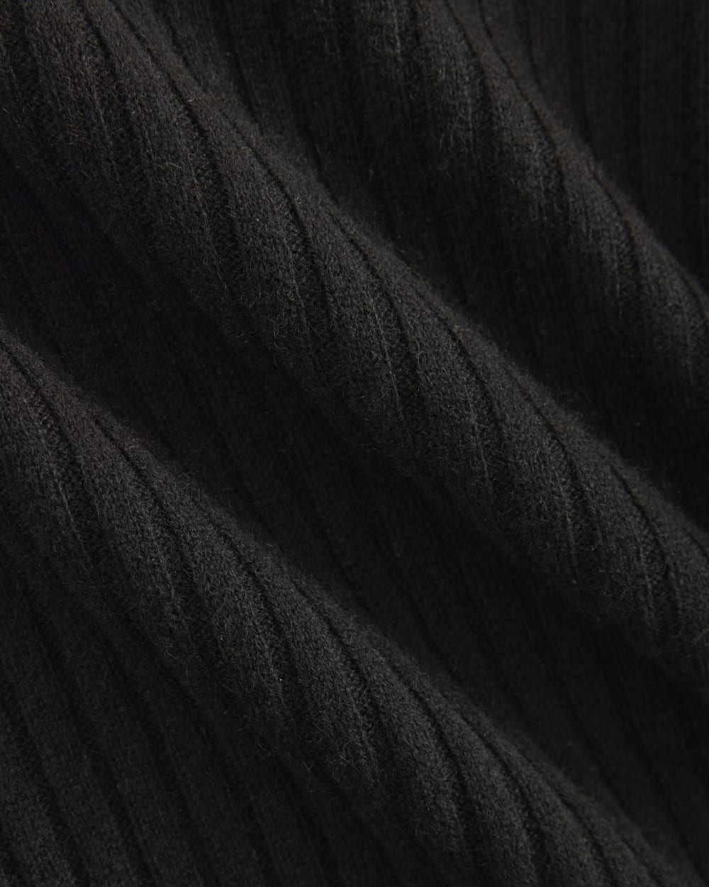 Cashmere Long-Sleeve Mini Dress in Black — detail view