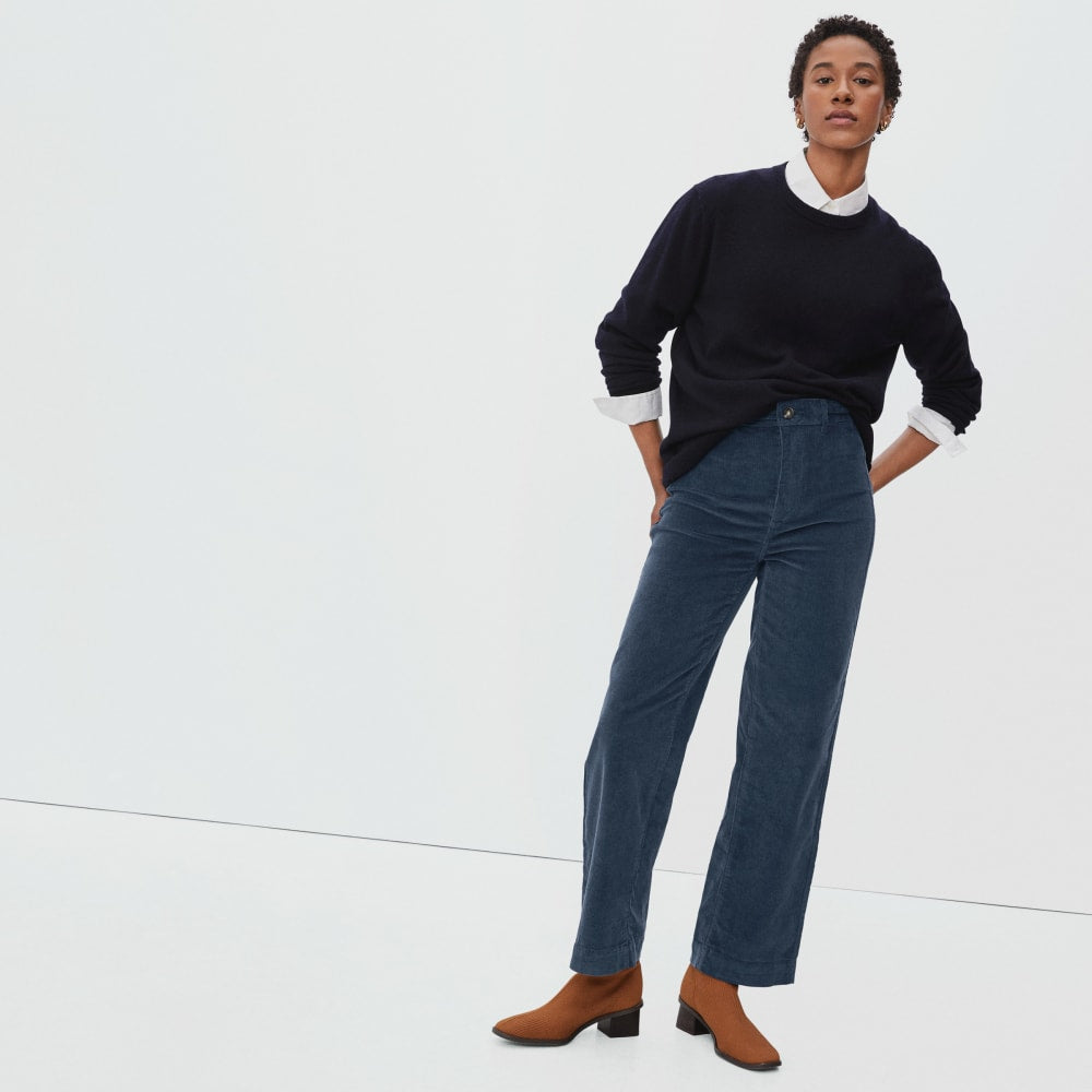 The Corduroy Wide-Leg Pant in Atlantic — alternate view