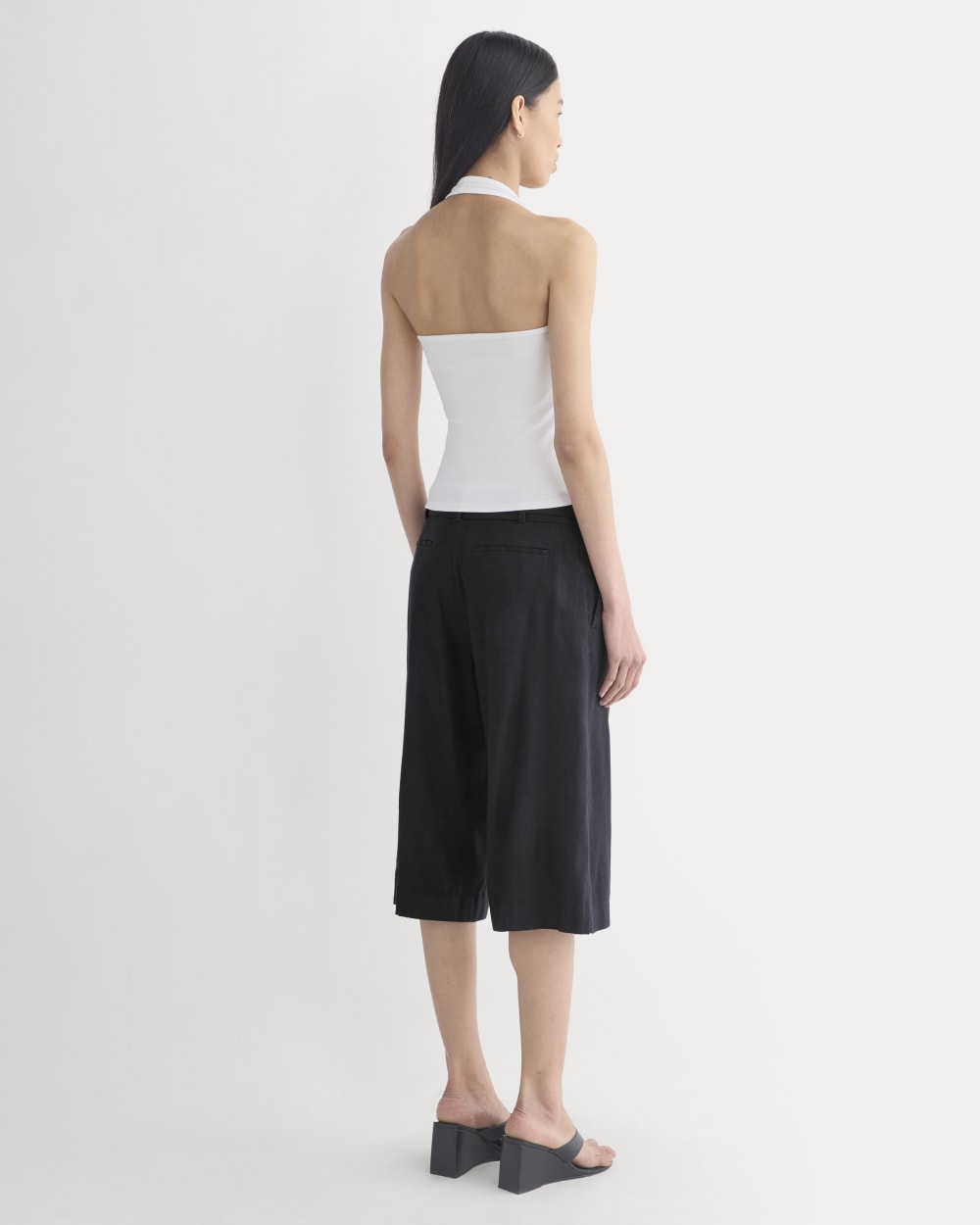 Halter Tank in White — detail view