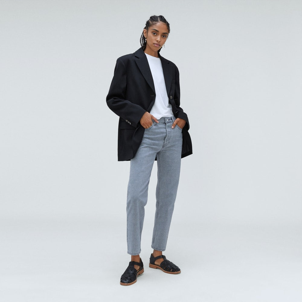 The Rigid Slouch Jean in Vintage Grey — detail view