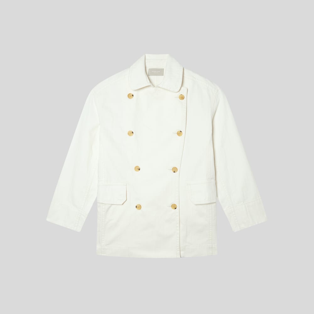 The Organic Cotton Herringbone Jacket in Bone — alternate view