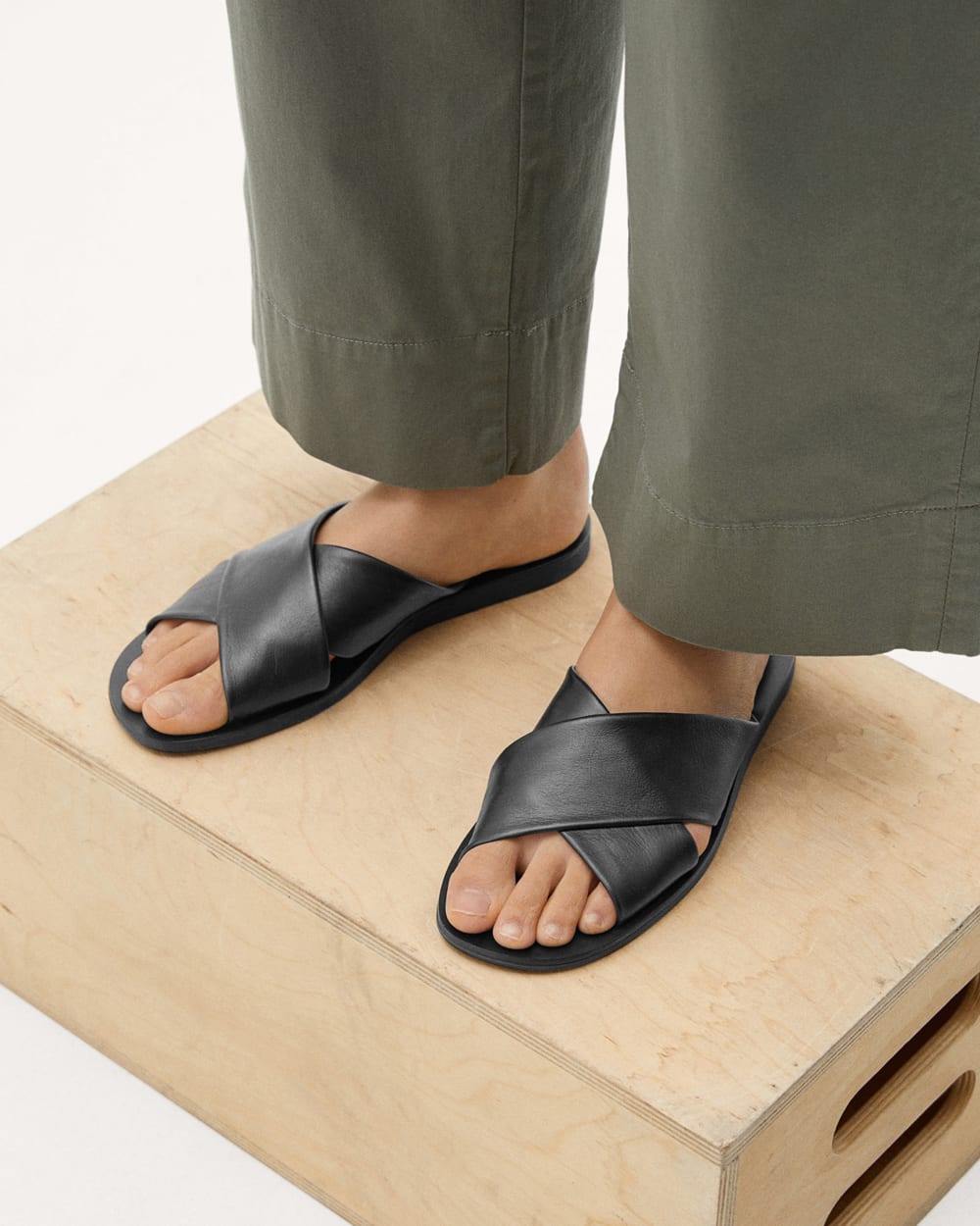 The Day Crossover Sandal in Black — alternate view