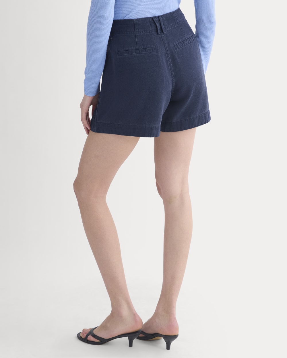 The Utility Short in Buttersoft in Navy — detail view