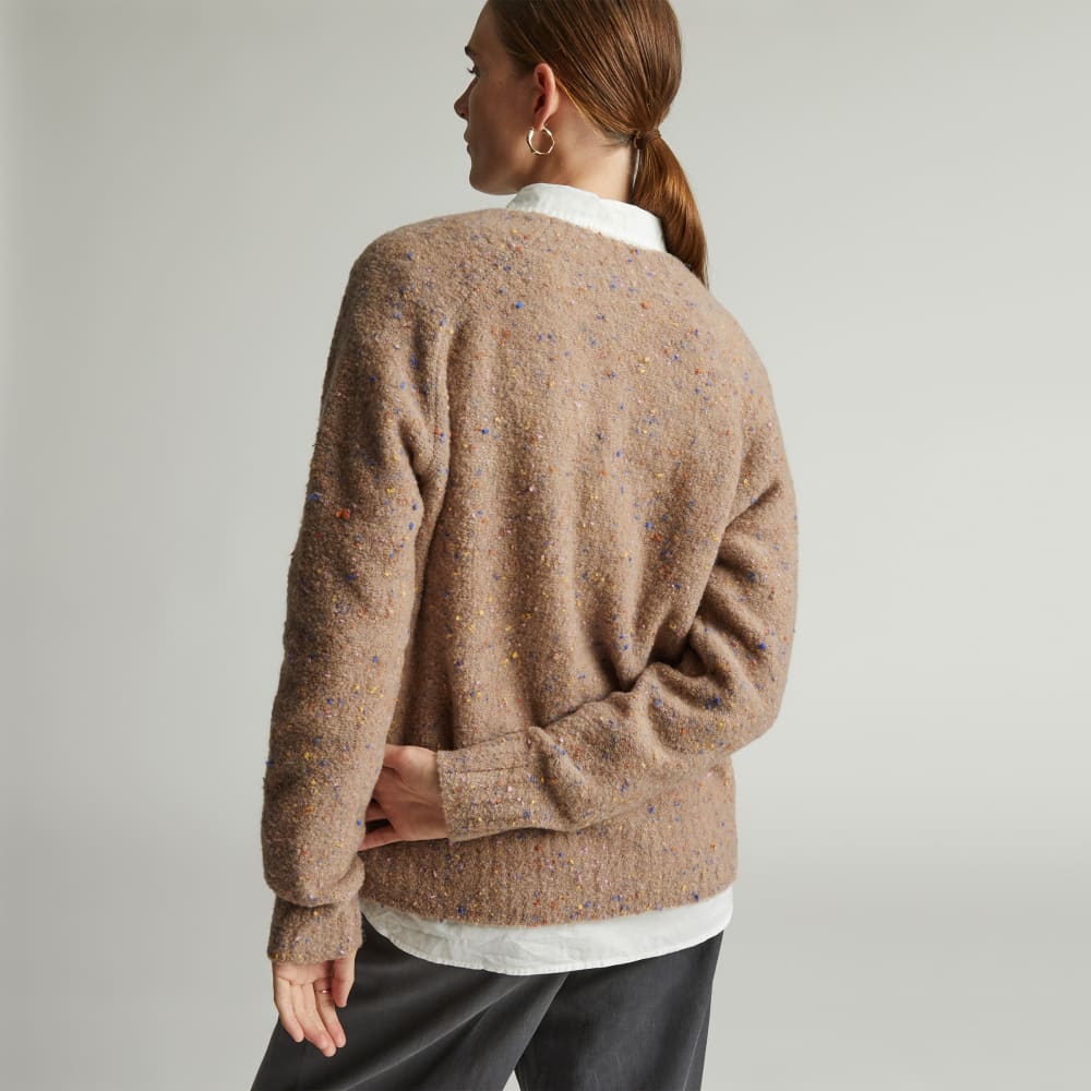 The Confetti Cardigan in Taupe Multi — detail view