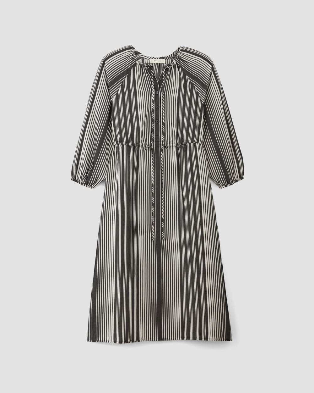 The TENCEL™ Gathered Maxi Dress in Black / Bone — alternate view